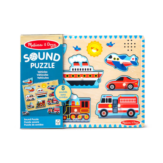 Melissa & Doug Vehicles Sound Puzzle - 8 Pieces