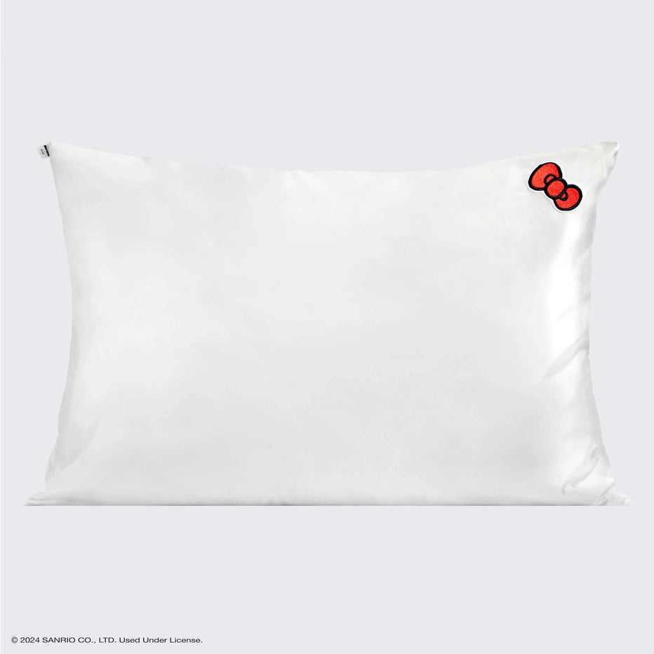 Kitsch X Hello Kitty Red Bow Ivory Satin Pillowcase