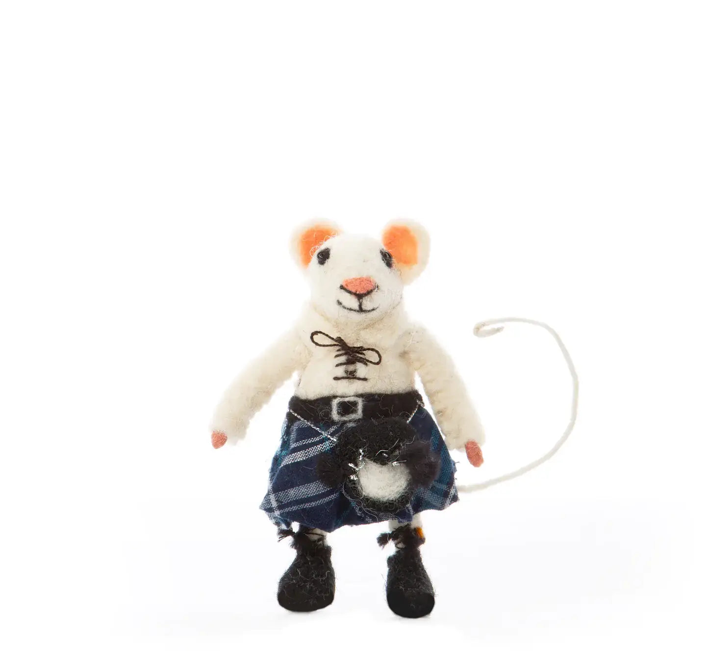 Scottish Felt Mouse in Kilt