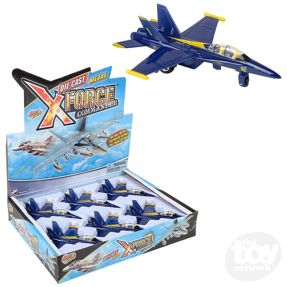 6.5" Die-Cast Pull Back F-18 Blue Angel