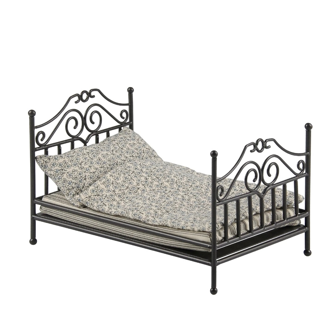 *NEW* Princess Antique Bed - Black 1/12 Scale Dollhouse Miniature