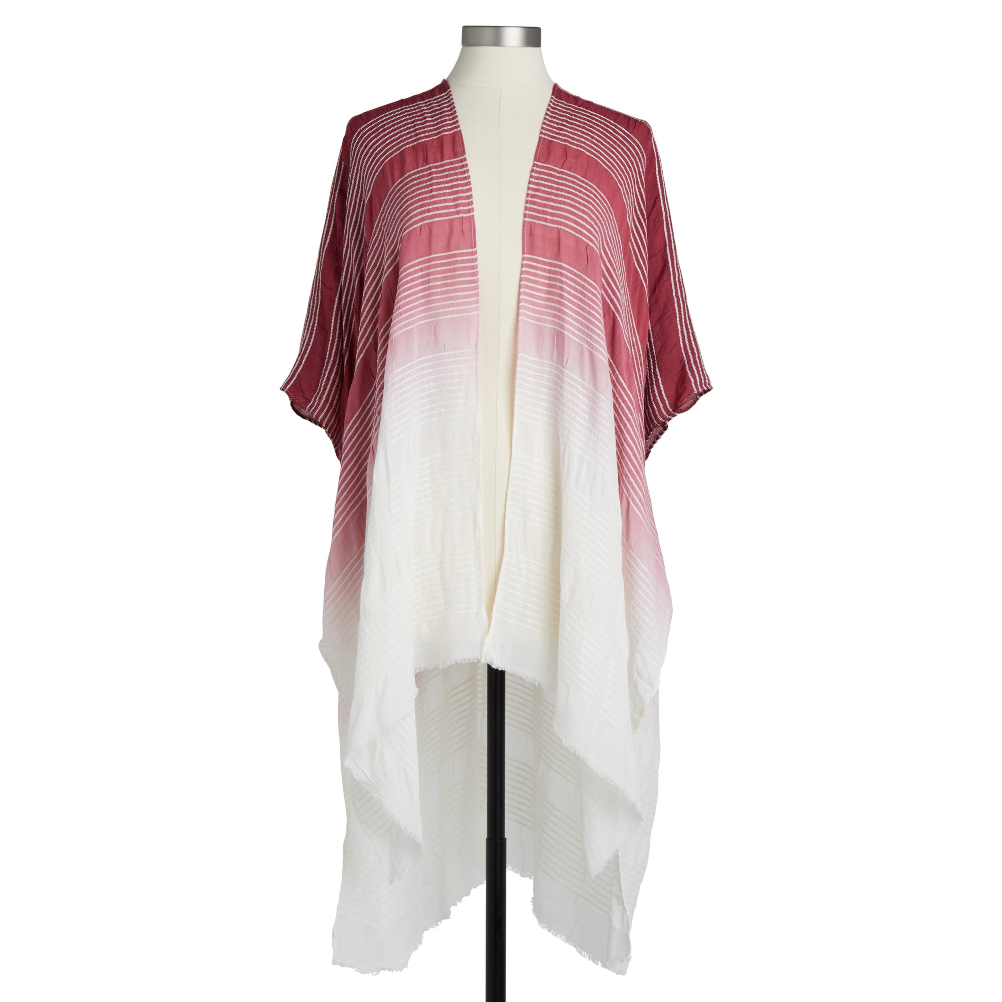 Dip Dye Long Kimono in Burnt Coral