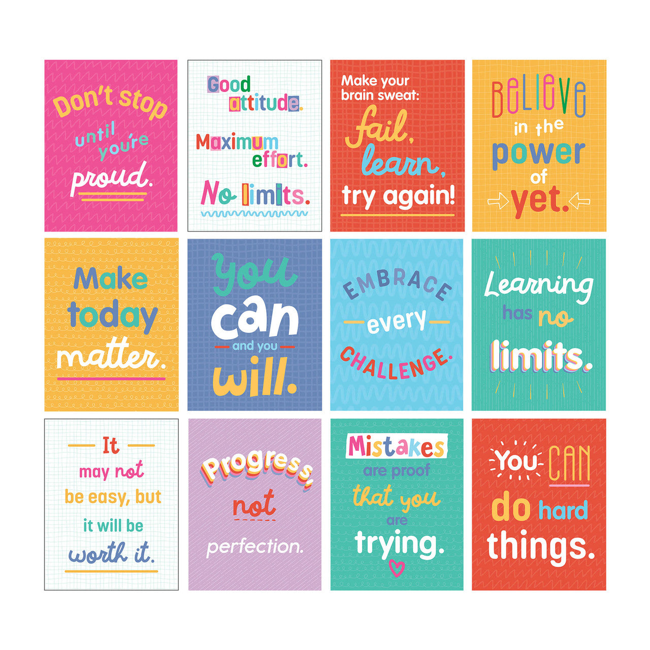 Growth Mindset Quotes Mini Poster Set