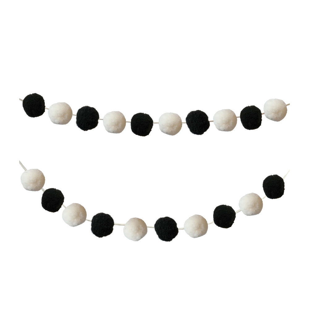 Black And White Pom Pom Garland