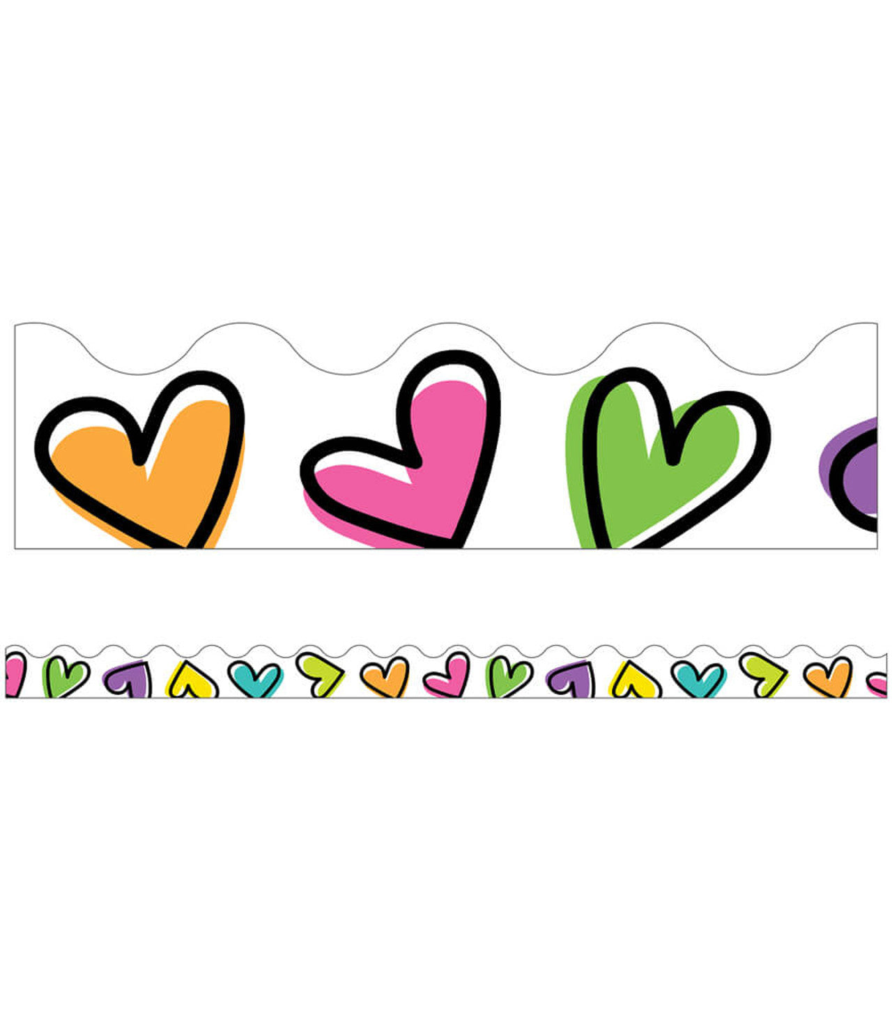 Kind Vibes - Doodle Heart Scalloped Border