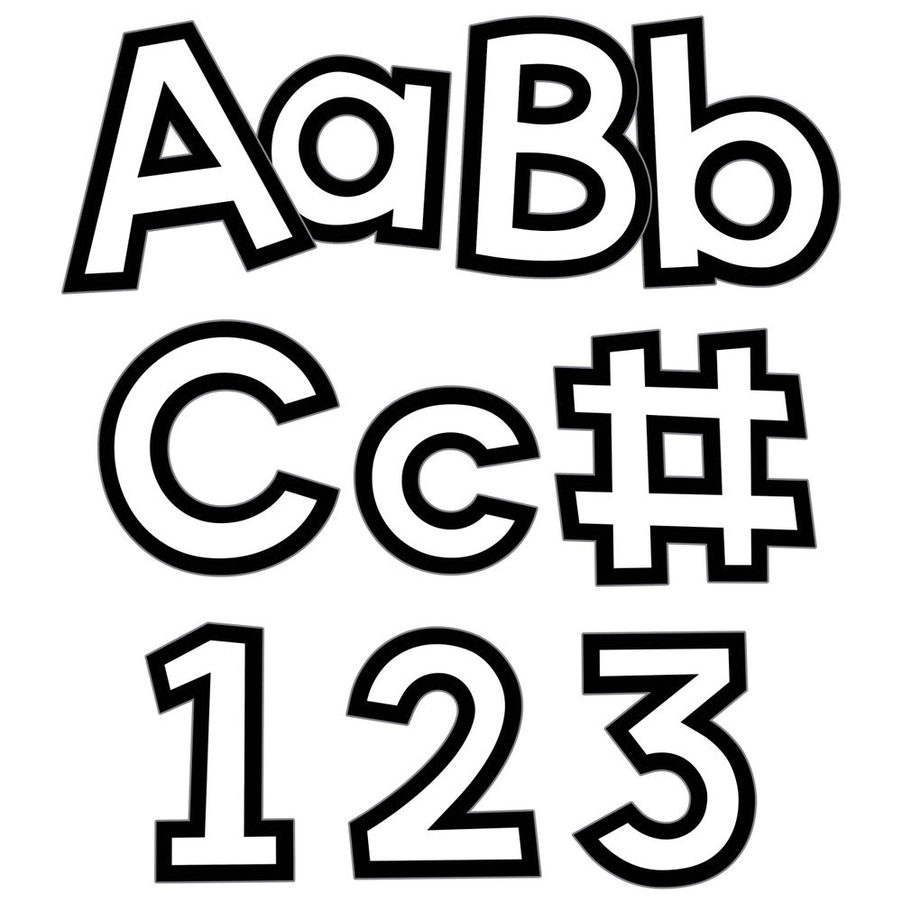 White With Black Trim Combo Pack Letters