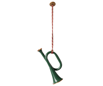 Metal ornament, Trumpet - Dark green