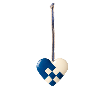 Metal ornament, Small heart - Dark blue