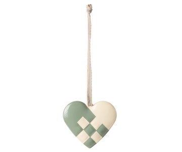 Metal ornament, Small heart - Mint