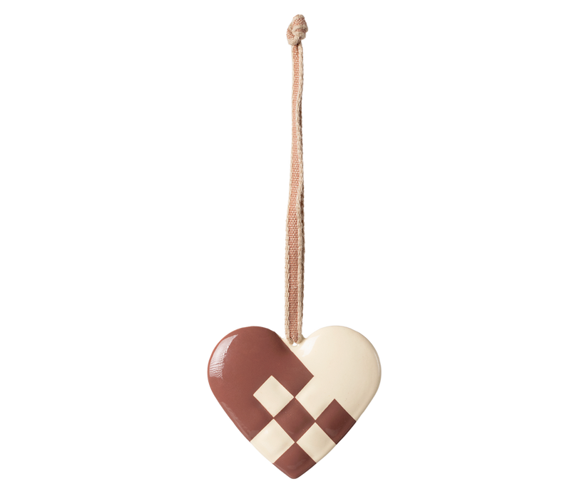 Metal ornament, Small heart - Light purple