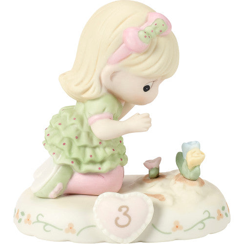 Precious Moments Age 3 Girl Figurine - Blonde