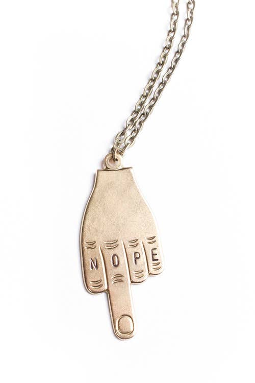 Nope Middle Finger Necklace