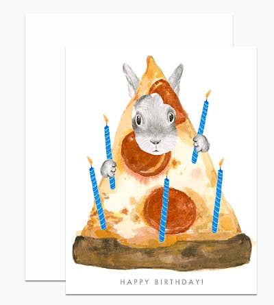 Pizza Bunny Card