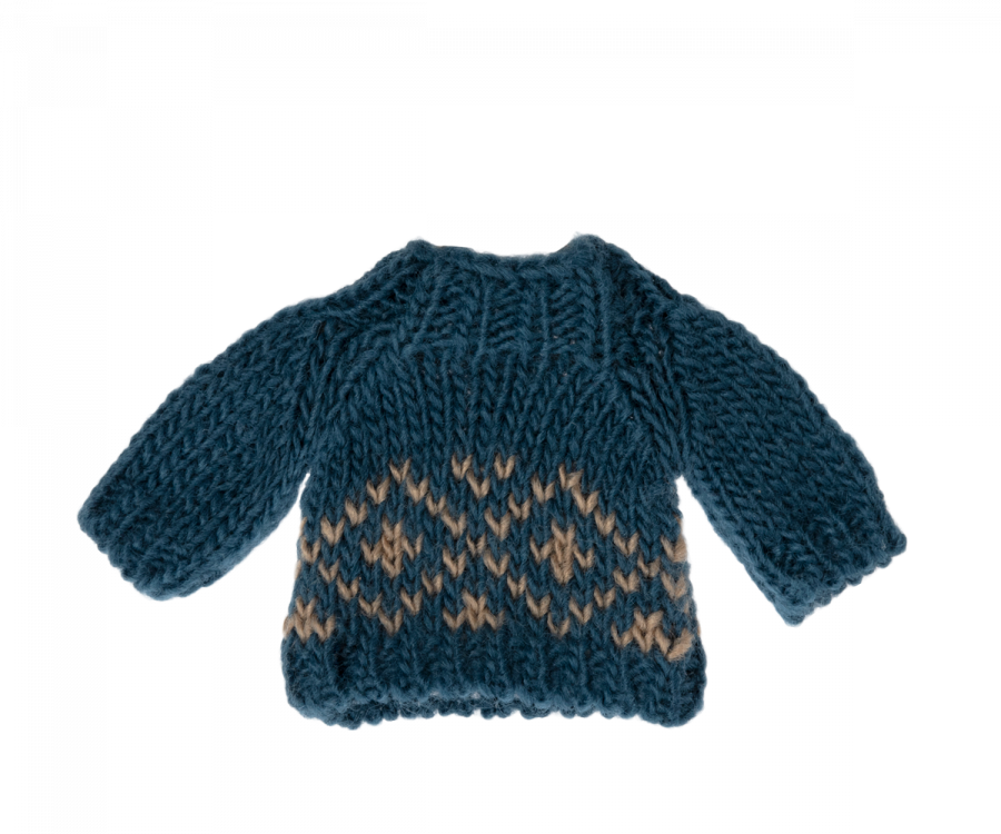 Knitted sweater, Dad mouse - Blue