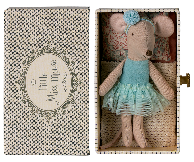 *NEW* Maileg Dance Mouse in Daybed, Little Sister BLUE DRESS