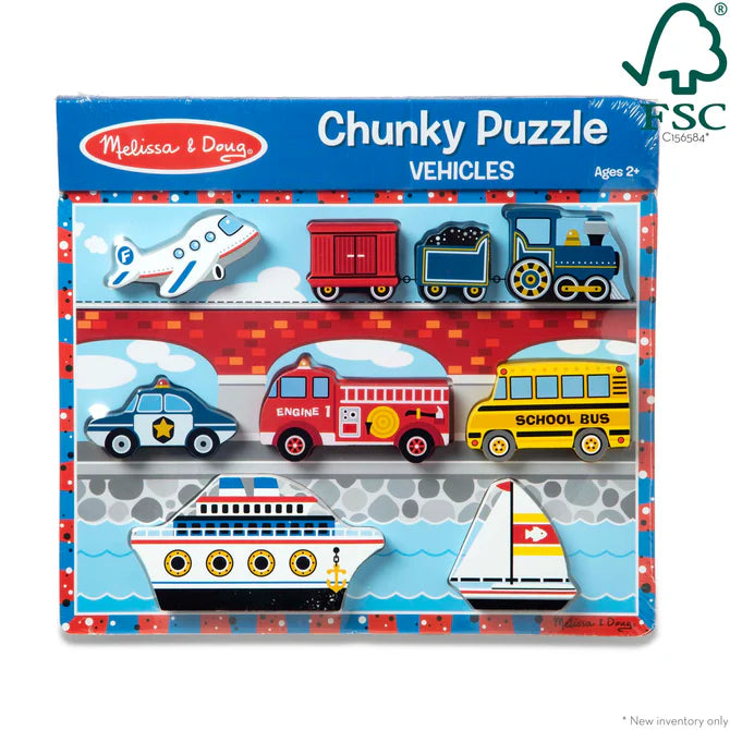 Melissa & Doug Vehicles Chunky Puzzle - 9 Pieces
