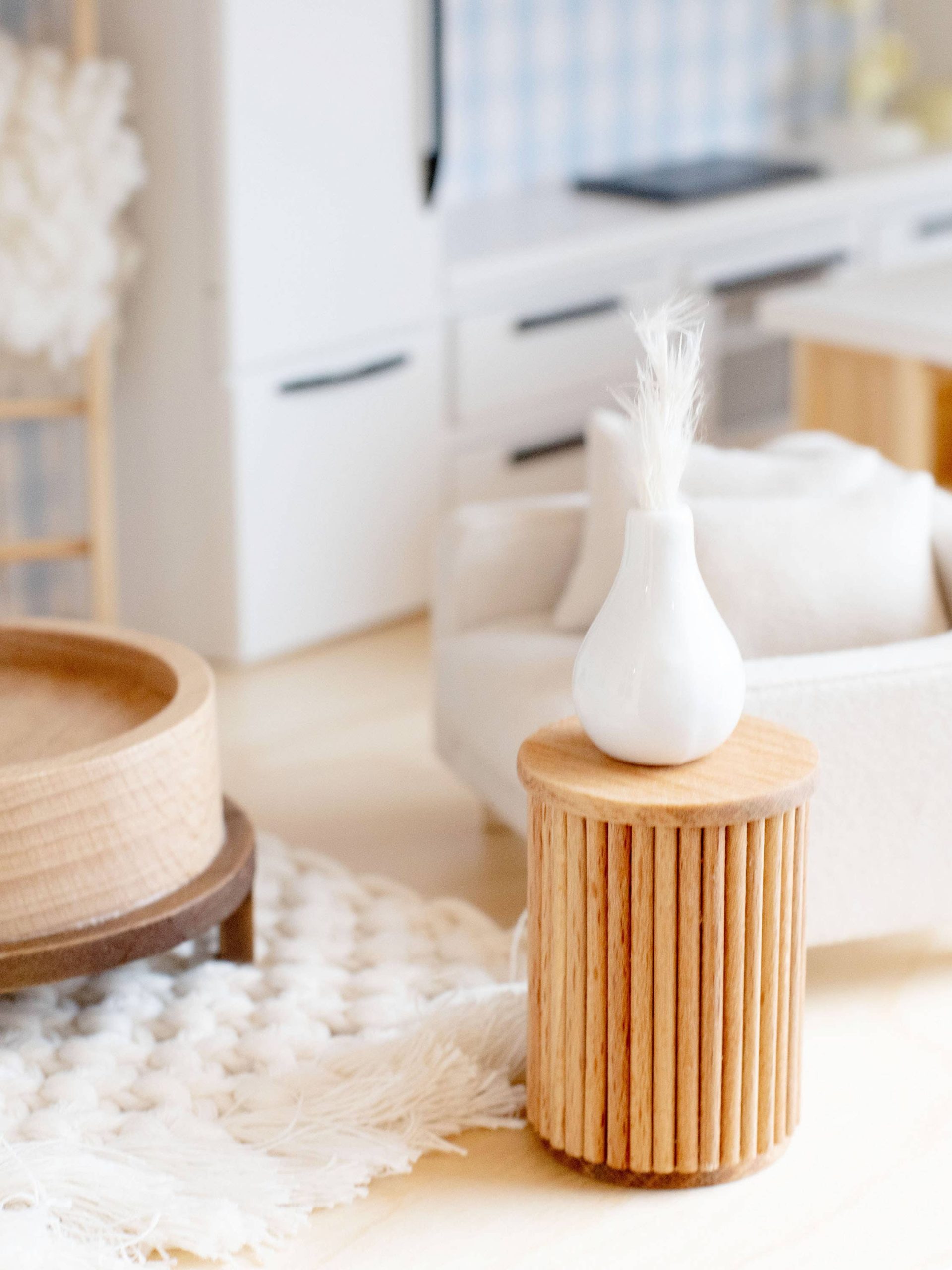 Dollhouse Fluted End Table | Wood Stain