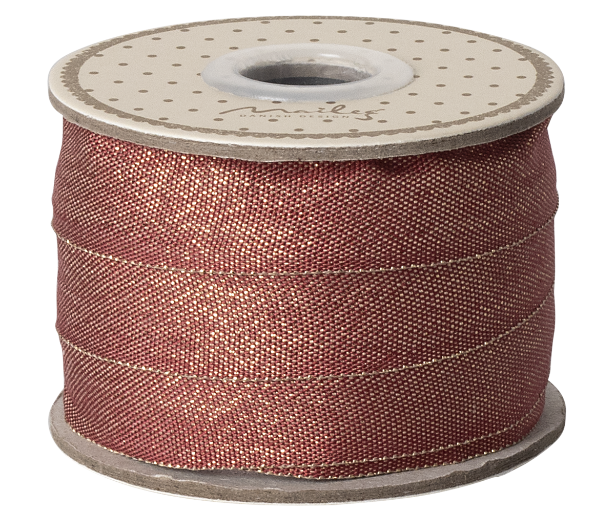 Ribbon, W: 18 mm x L: 10 m - Red/gold