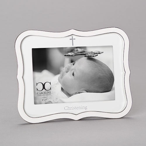 White Christening Frame, 4X6