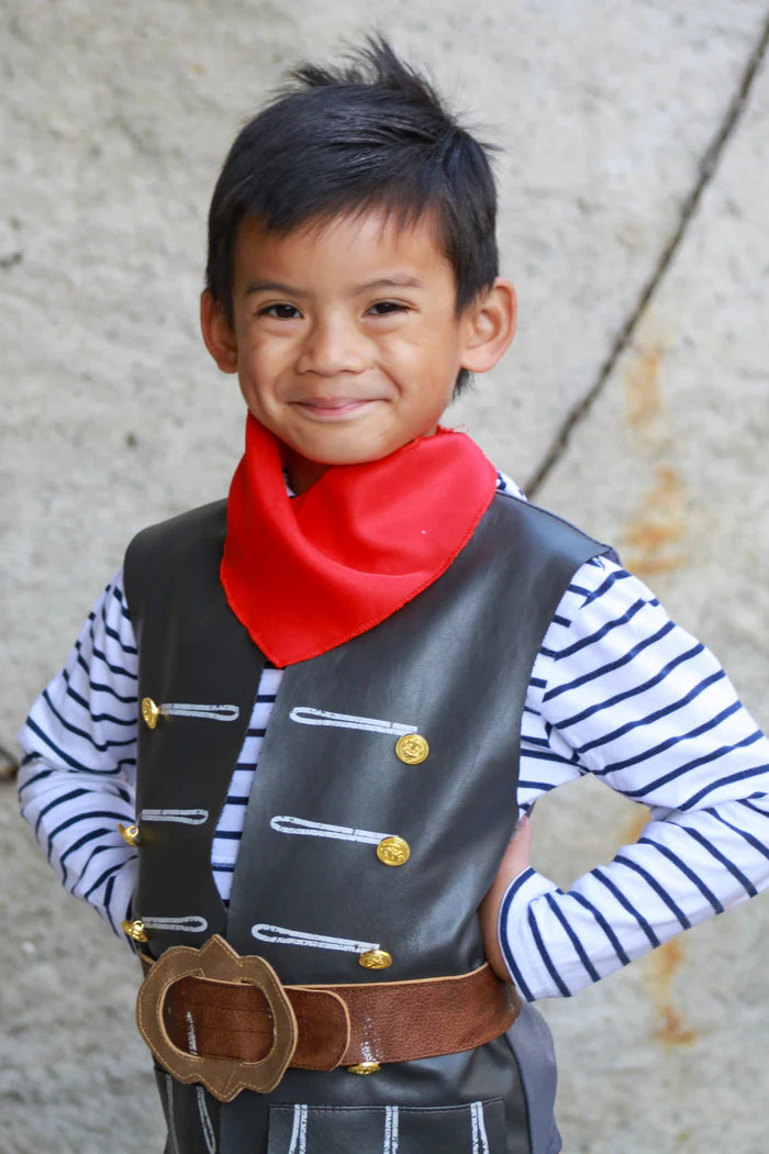 Skully Pirate Vest, Belt & Scarf, Size 5-6
