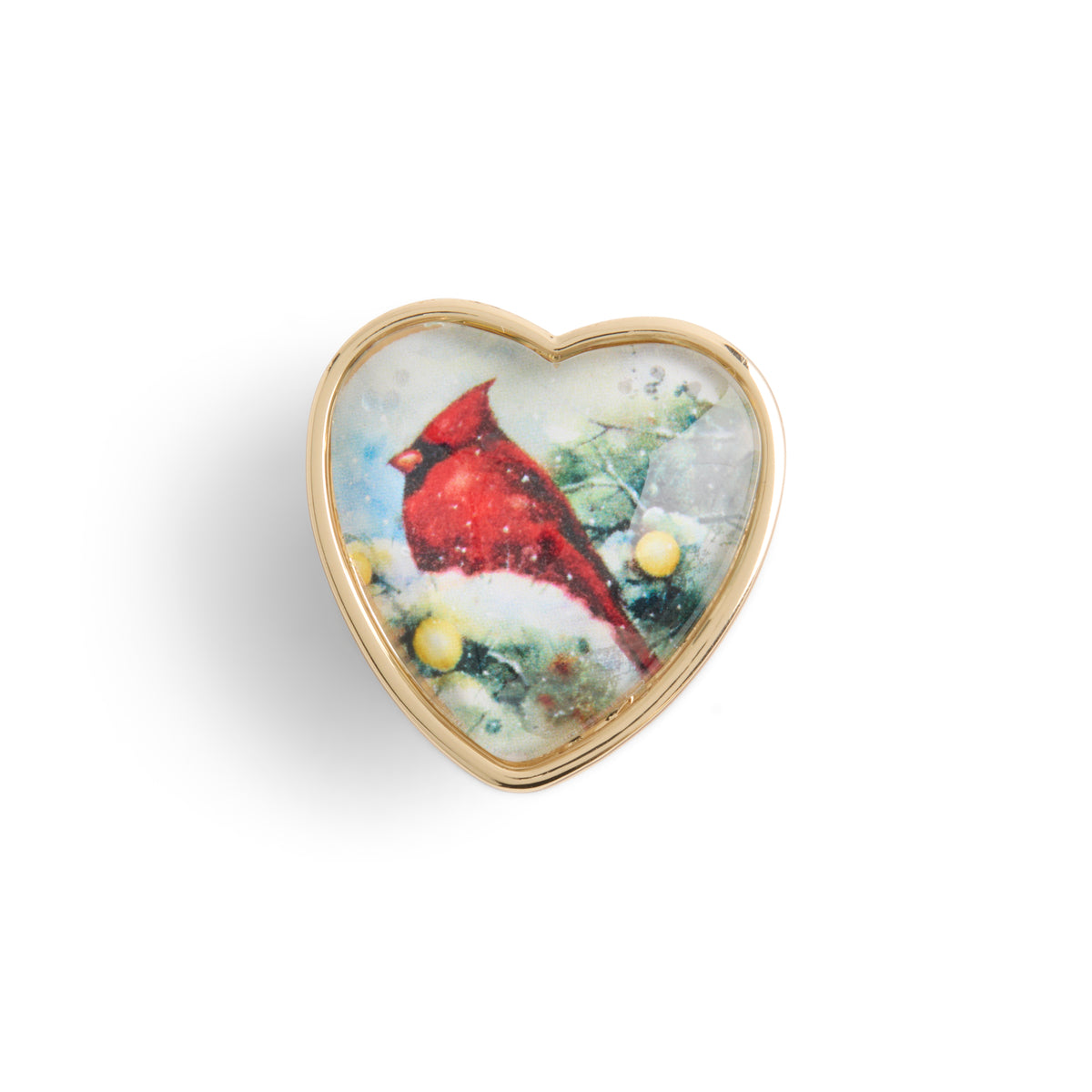 Cardinal Art Heart Pin