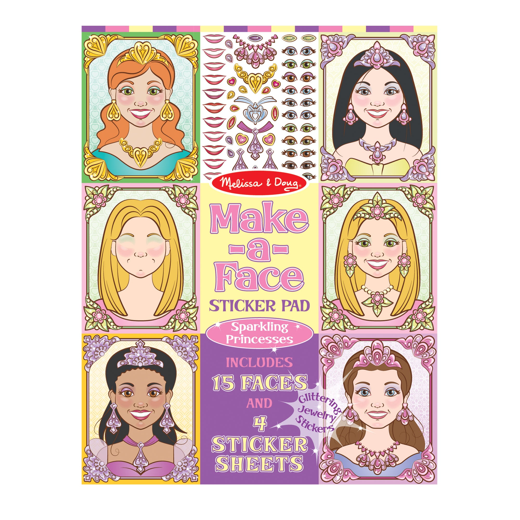 Make-a-Face Sticker Pad - Sparkling Princesses