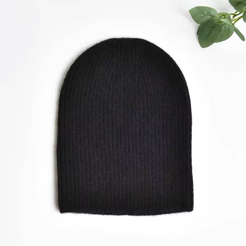 CashWool Fold-over Beanie Black