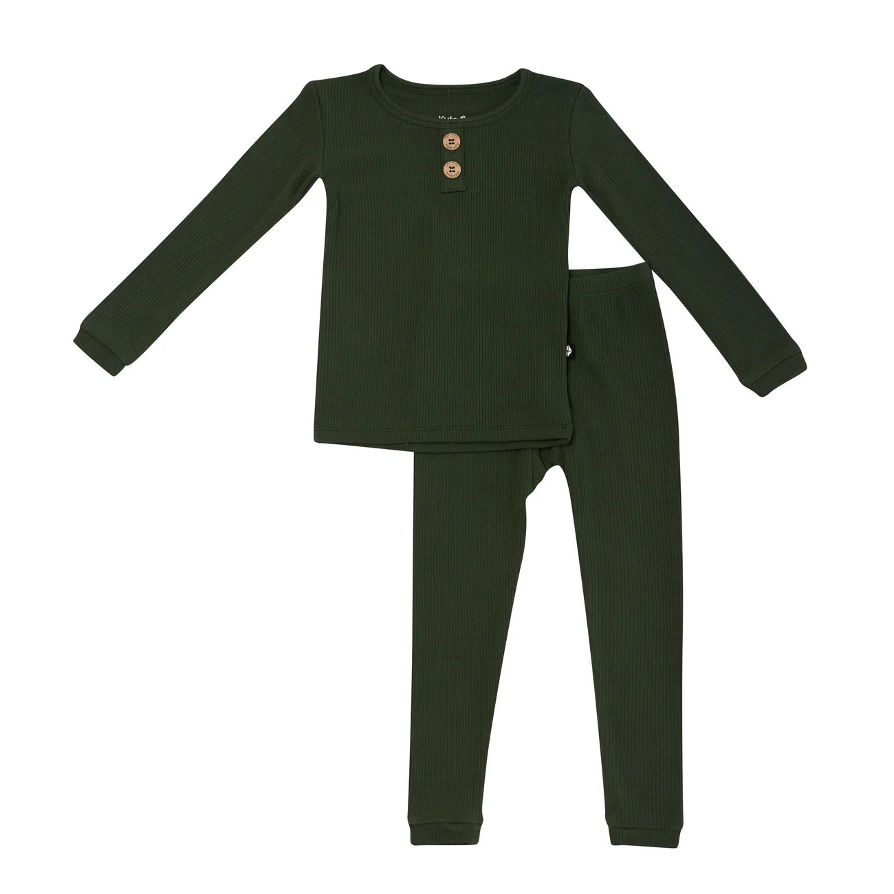 Kyte Baby Ribbed Henley Set in Fir