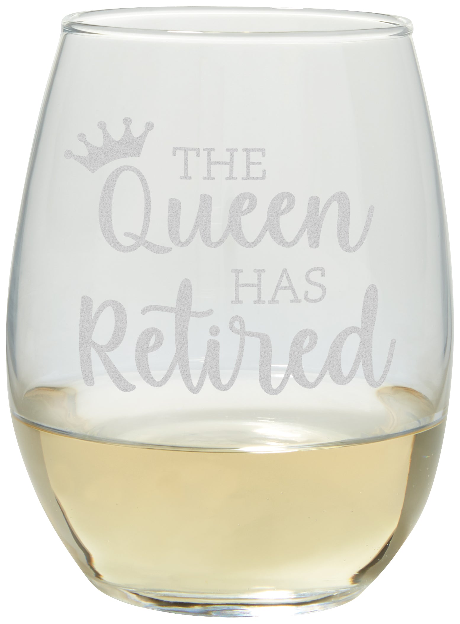 Retired Queen Stemless Wine Glass