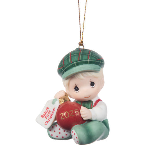 Precious Moments Baby’s First Christmas 2025 Dated Boy Ornament