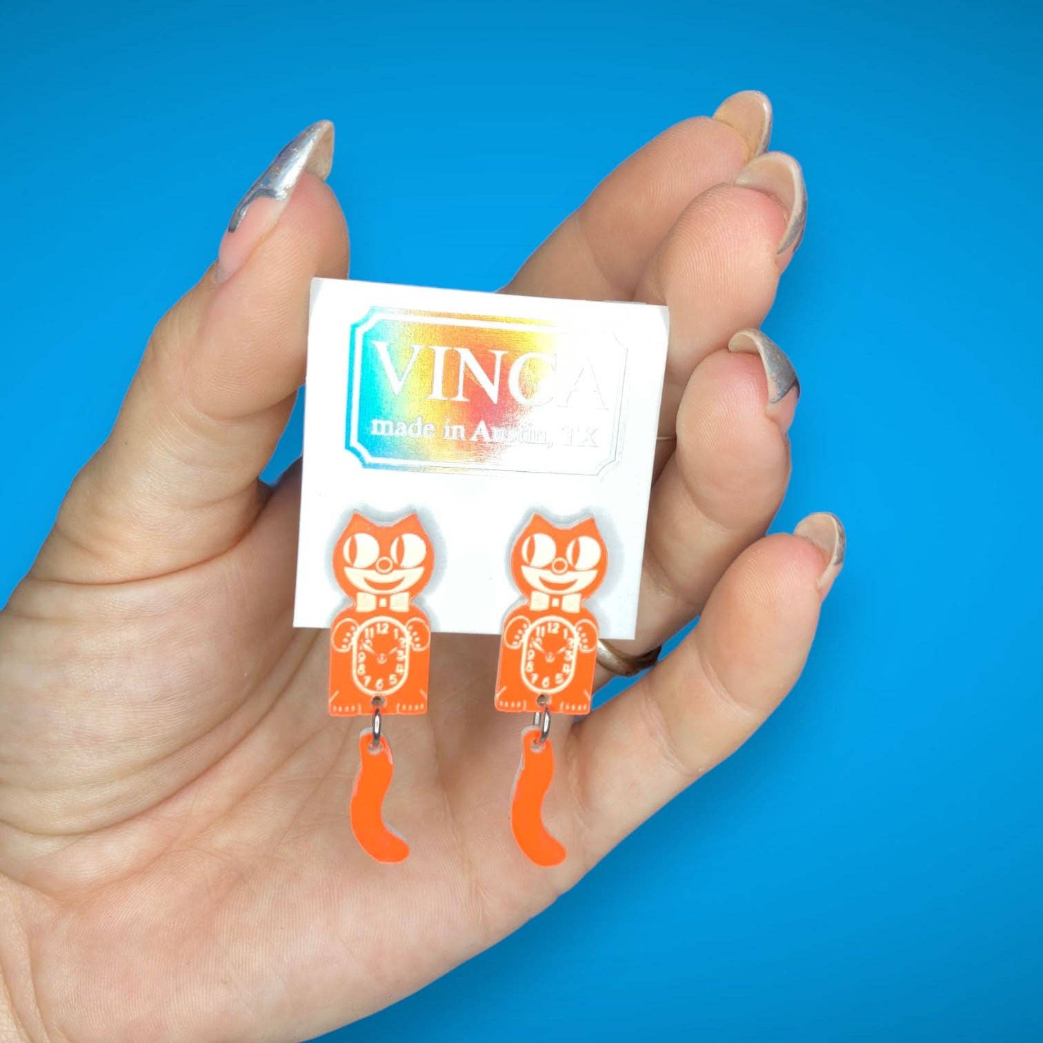 Orange Dreamsicle Kitten CLAW-K Earrings: Officially licensed Kit-Cat