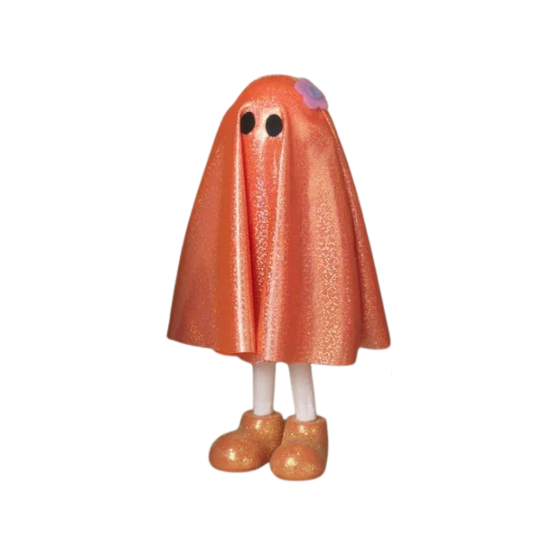 Neon Orange Glitter Ghost