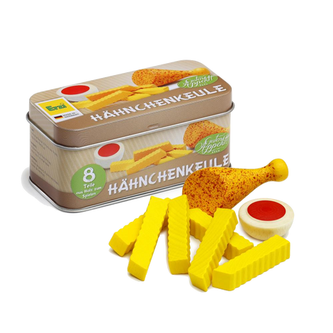 Erzi Chicken Drumstick and Fries in a Tin