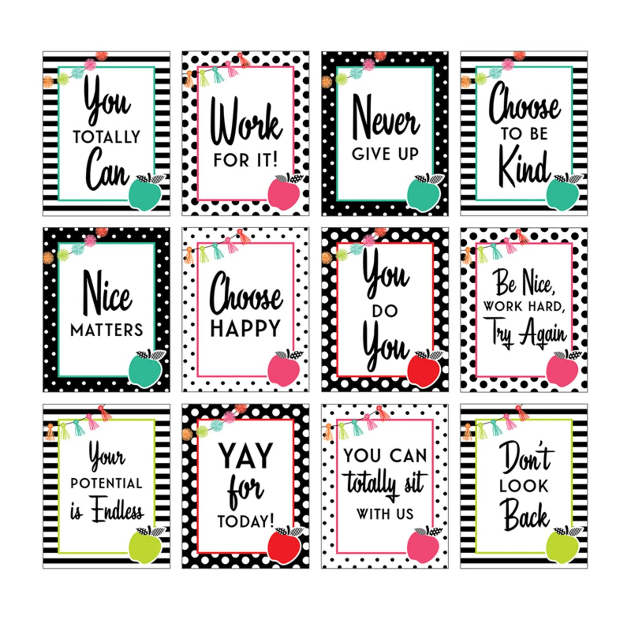 Black, White, & Stylish Brights - Mini Posters