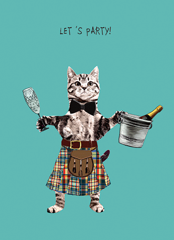 CAT IN KILT | CARTE BIRTHDAY CARD