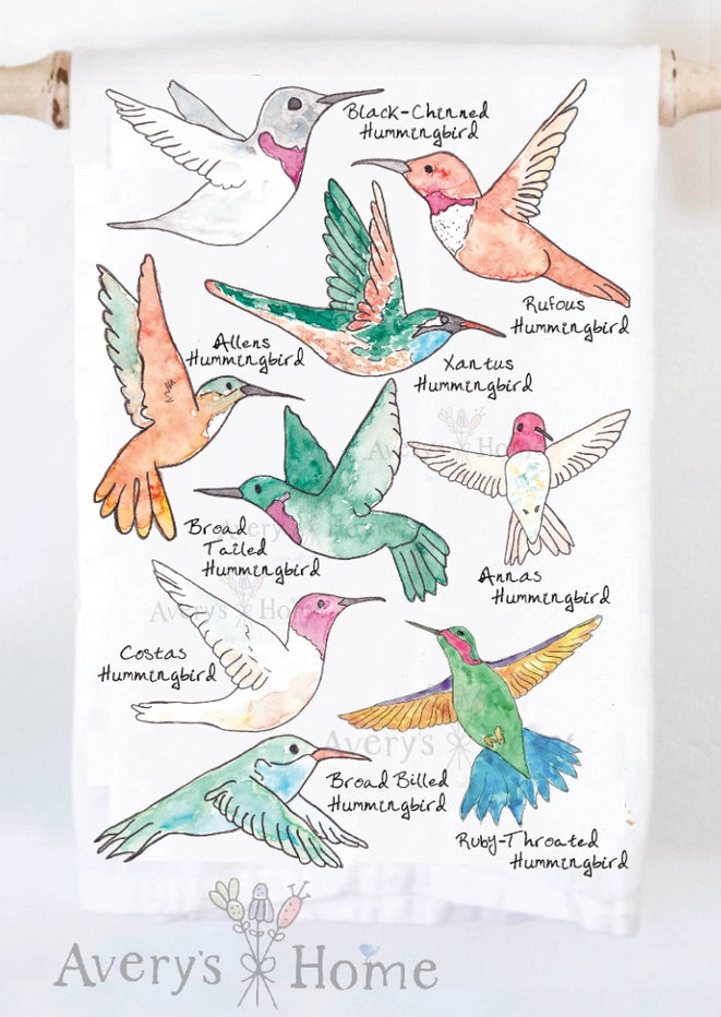 Hummingbirds of North America Kitchen Towel