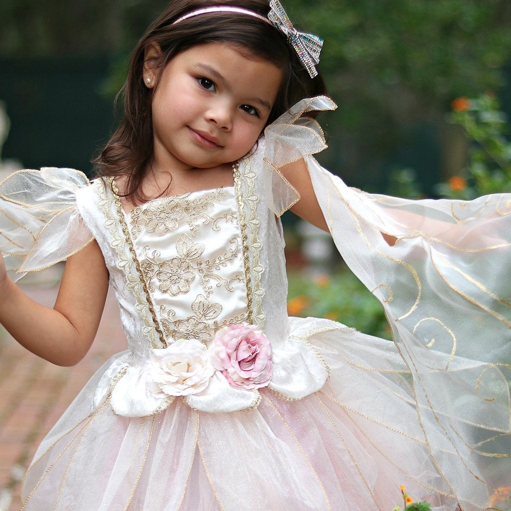 Golden Rose Fairy Dress With Wings