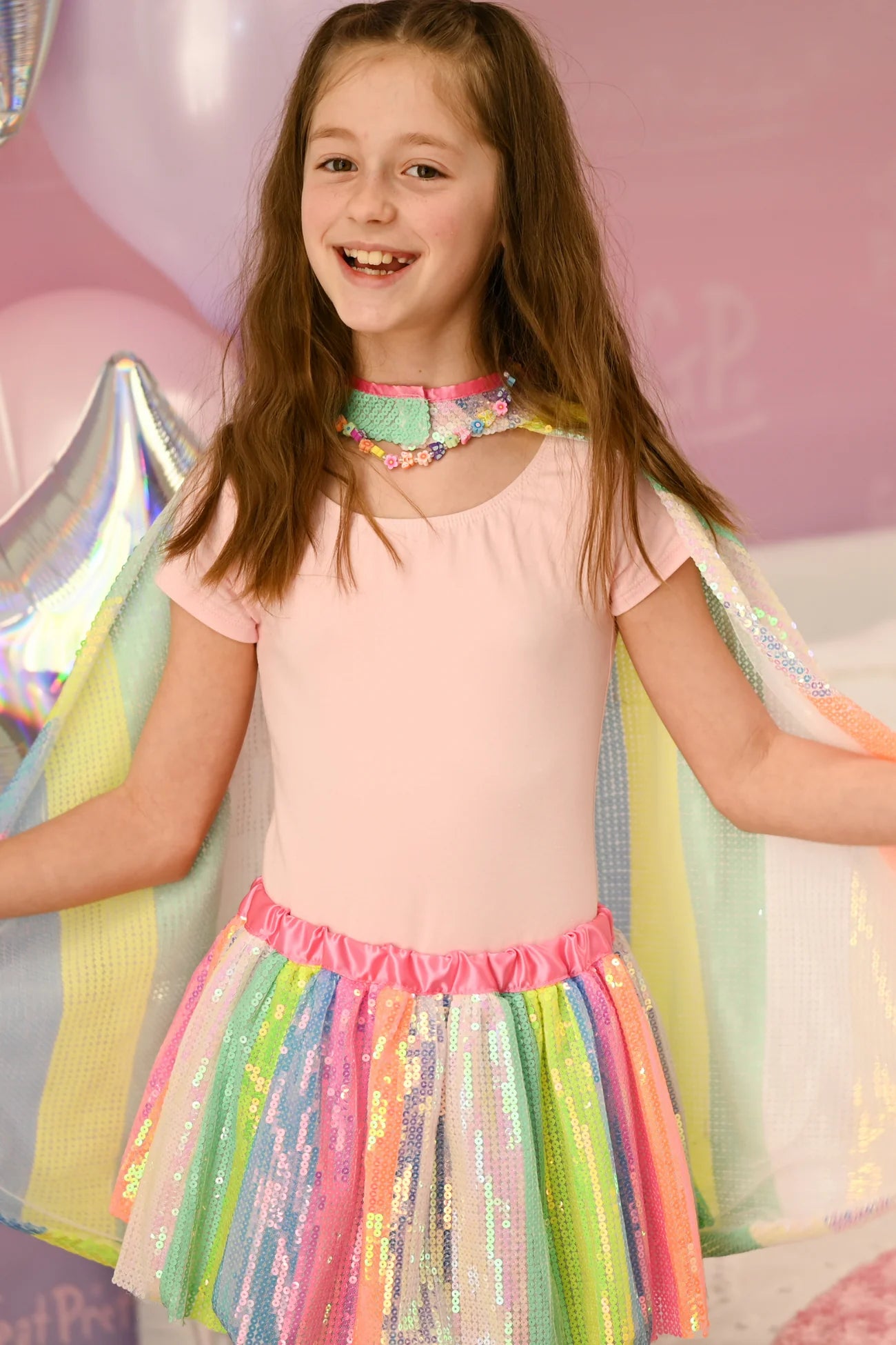 Stripy Sequins Skirt, Size 4-6