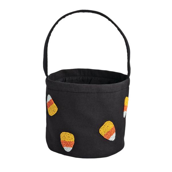 Candy Corn Beaded Halloween Bucket