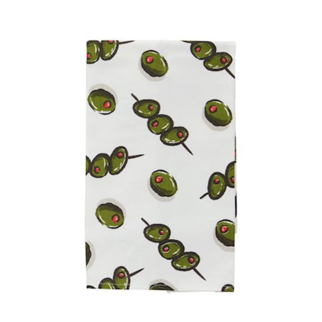 Olive Print Bar Towel