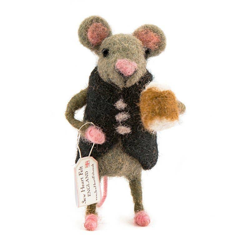 Felt Mouse with Pint of Beer