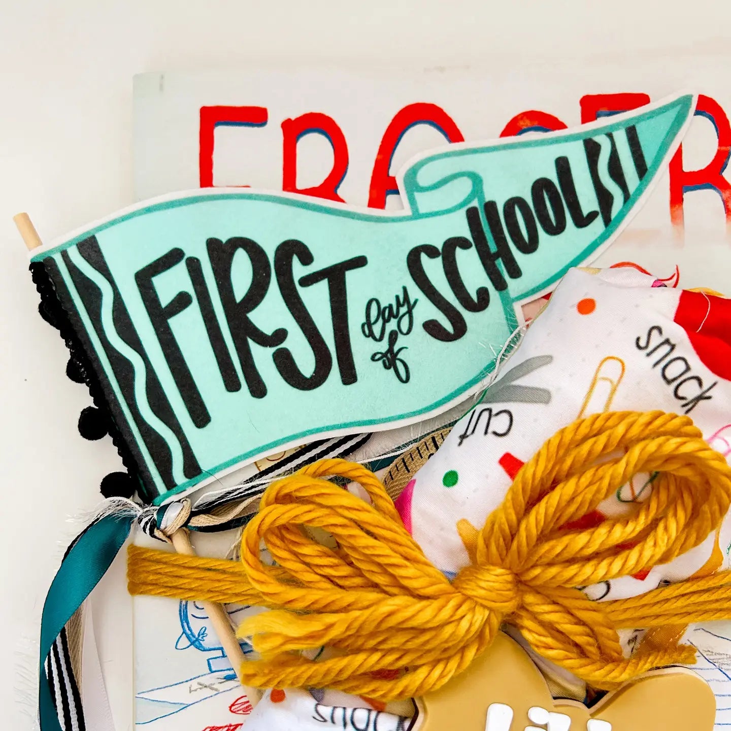 Crayon First Day of School Flag