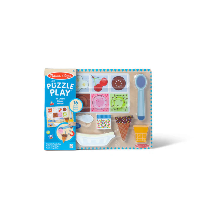 Melissa & Doug Wooden Magnetic Ice Cream Puzzle & Play Set