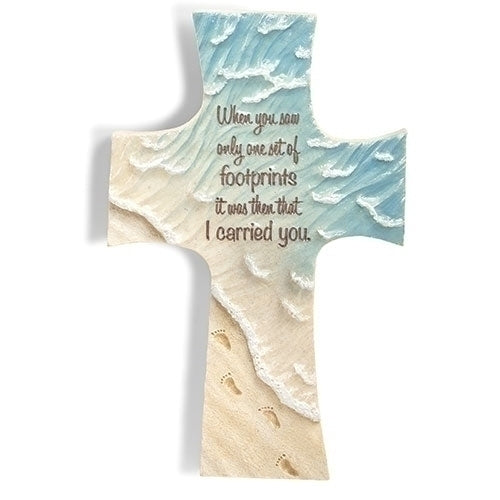 Footprints in the Sand Wall Cross