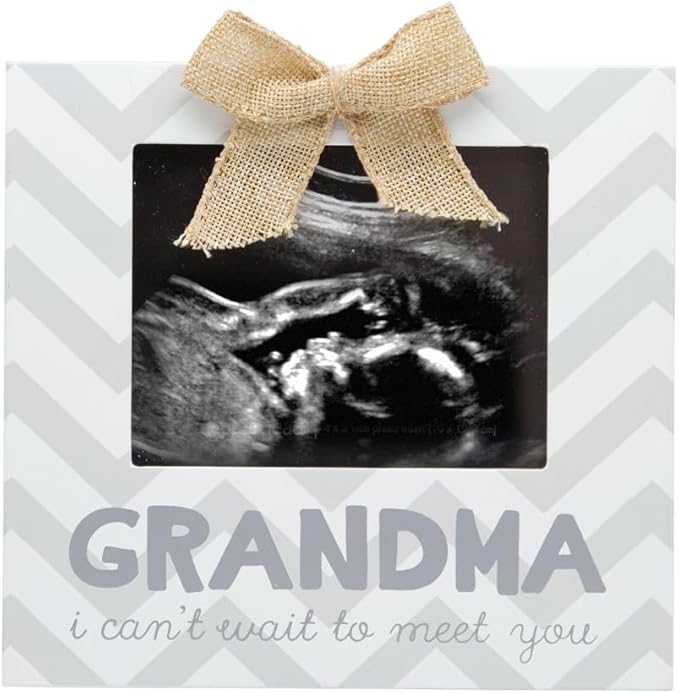 Grandma I Can't Wait to Meet You Chevron Sonogram Frame