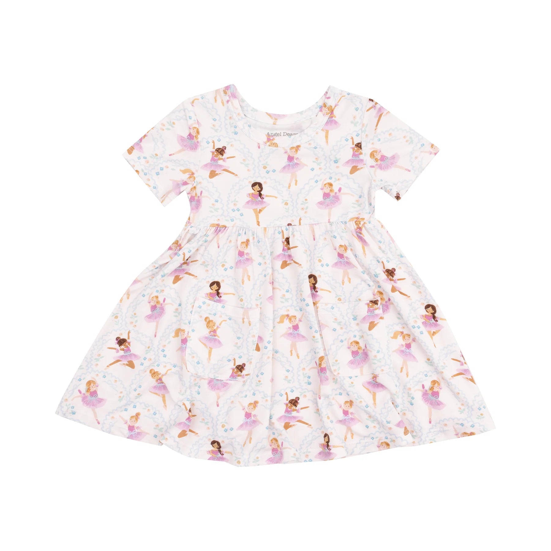 Bow Ballerinas Short Sleeve Twirly Dress
