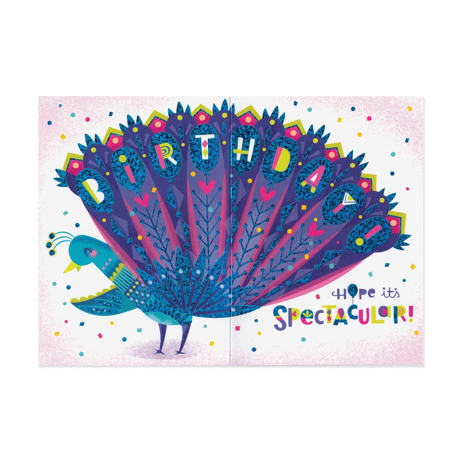 Foil Peacock Birthday Card