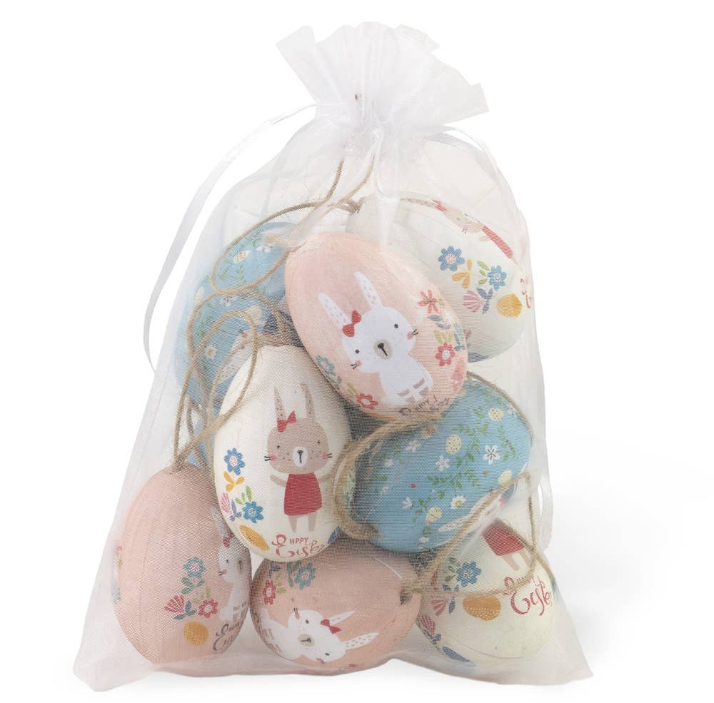 Playful Bunnies Bagged Paper Eggs Easter Accents
