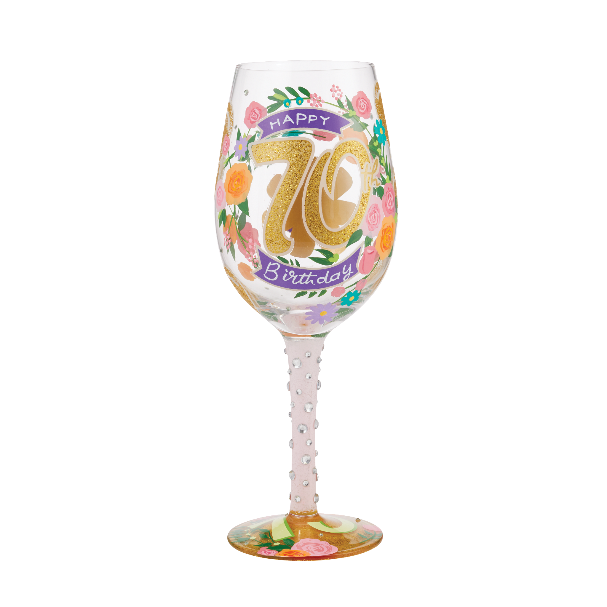 70th Birthday Lolita Wine Glass
