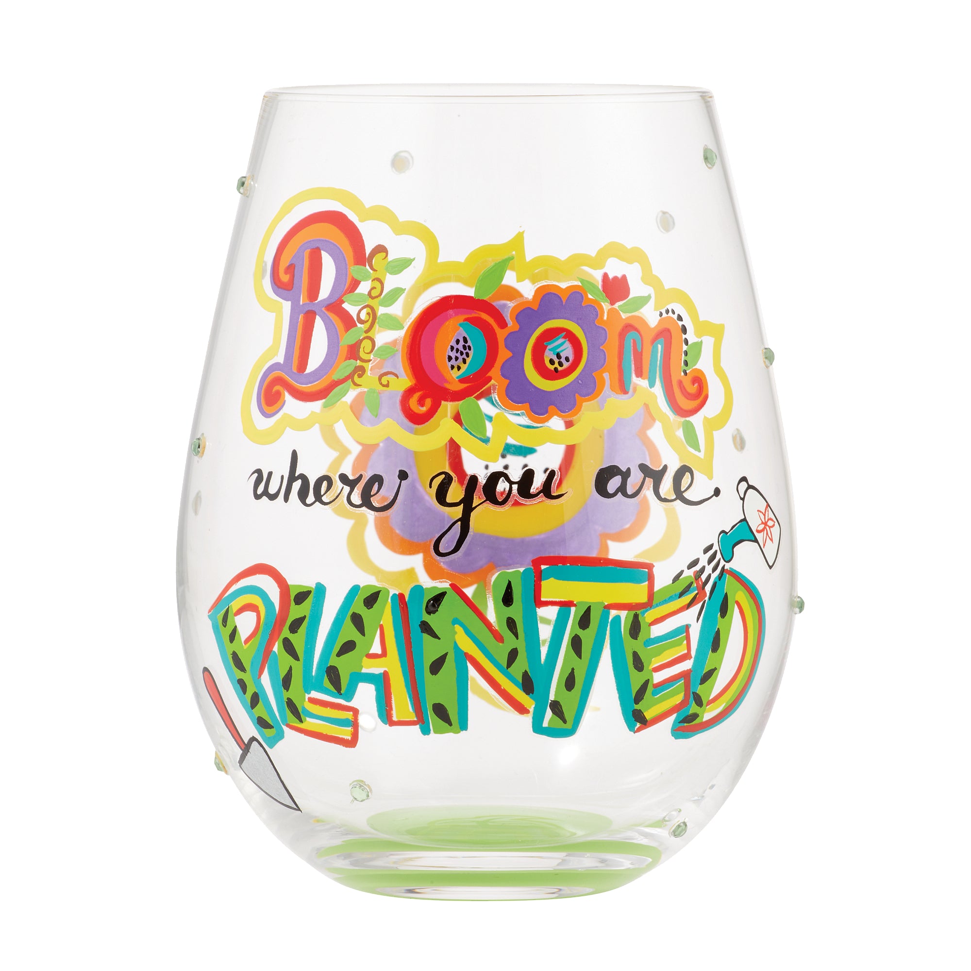 Bloom Where Planted Lolita Stemless Wine Glass